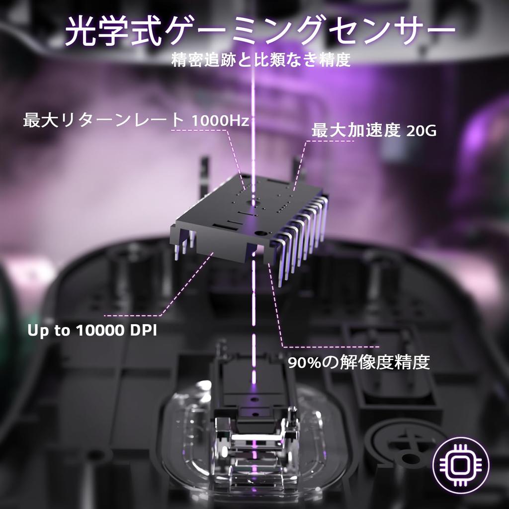 ZIYOULANG T700 Kabellose Gaming-Maus mit 3 und 10000 S203 Kabelgebunden Ergonomisch 500mAh Langlebig HUANO Hoch Ideal für Büroarbeit und FPS Wert für Perfekt