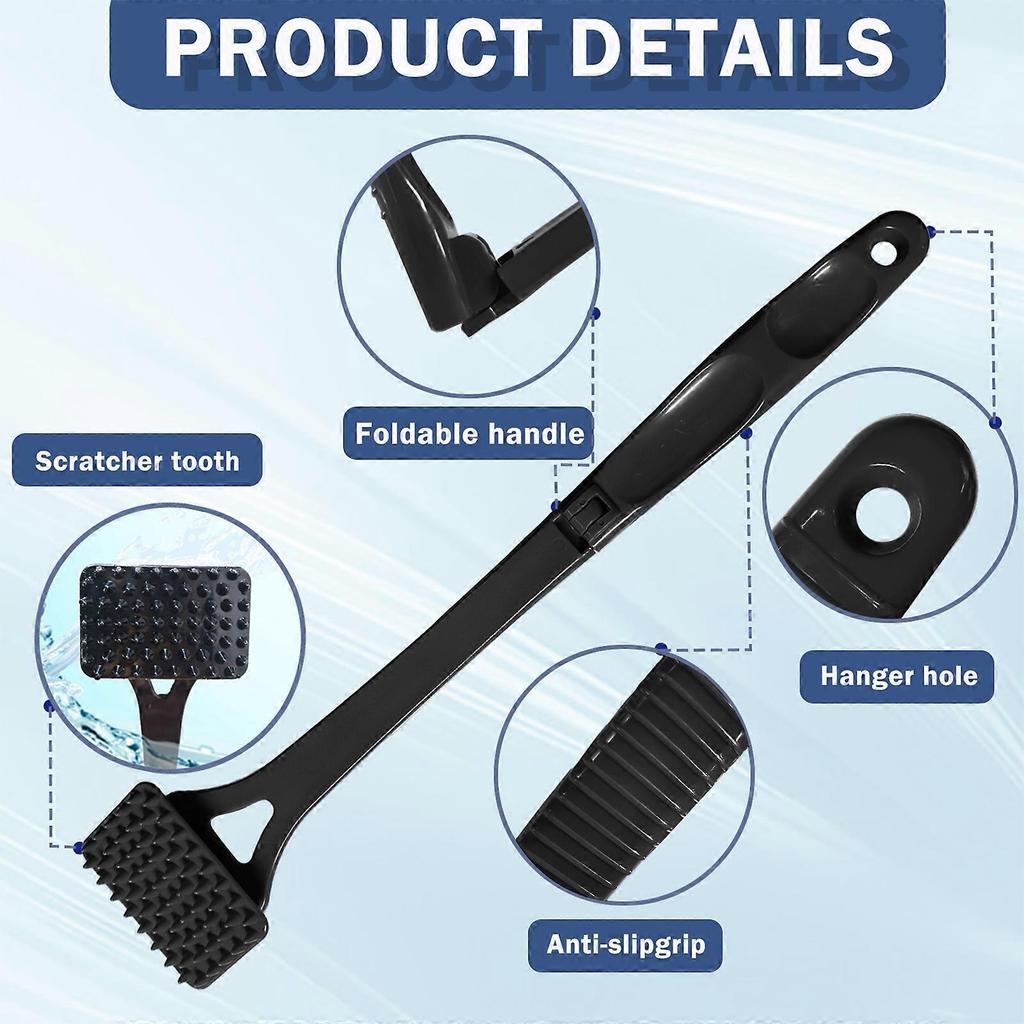 Foldable Massage Scratcher Extra Reach Back Relief Tool Pet Friendly Brush Soft Nylon Tip Durability  Pink