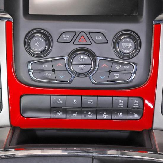 Für Dodge RAM 1500 2010-2017 Mittelkonsolen-Einstellschalter-Panel-Abdeckung Zierleiste Rot