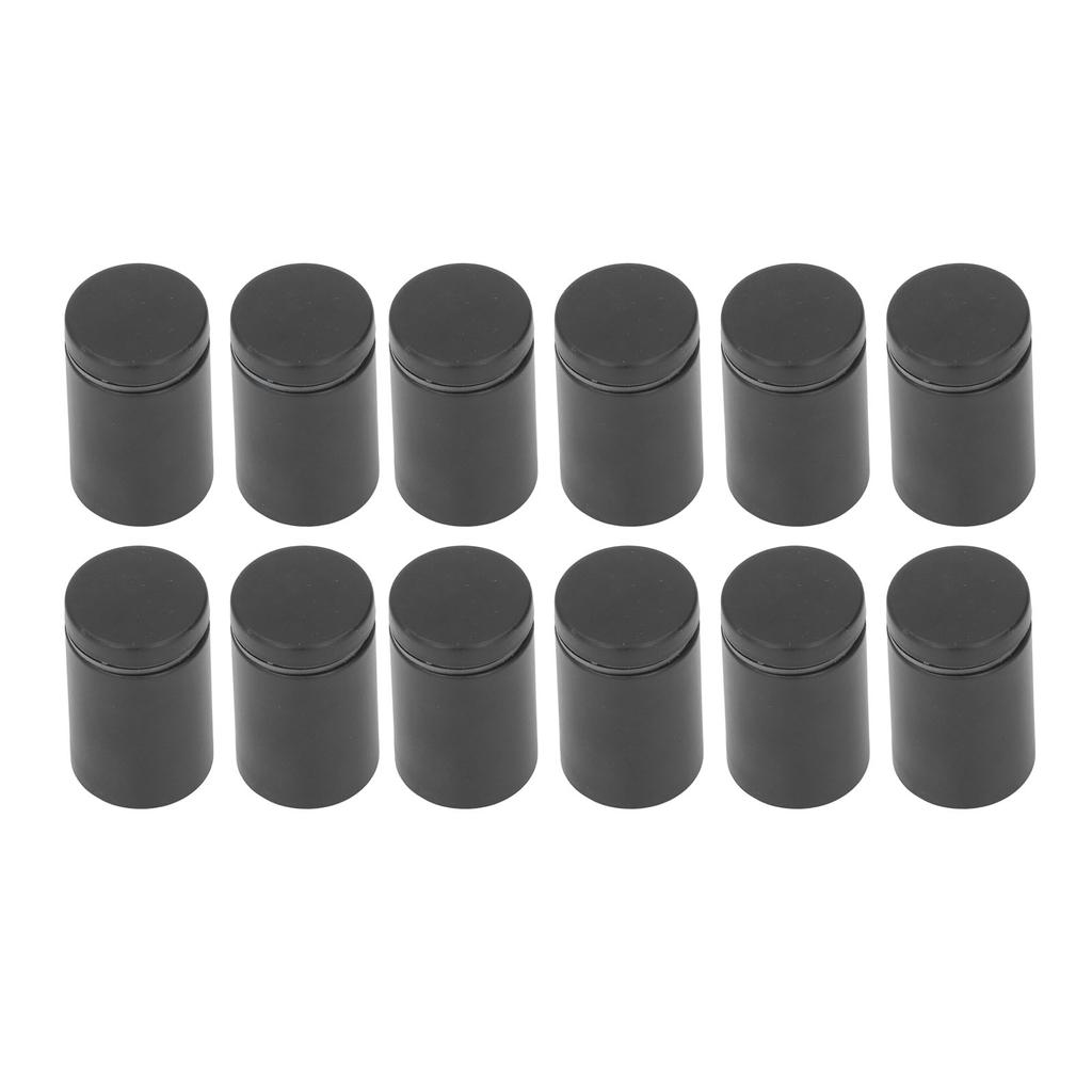12Pcs Standoff Screws Stainless Steel Wall Mount Advertising Holder Acrylic Glass Nail Black