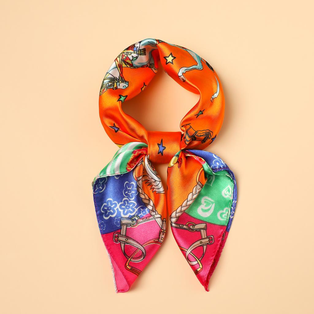 Luxury Leopard Print Print Female Silk Neck Scarf Square Hair Scarves Foulard Head Band Shawls Wraps Neckerchief Bandana Women