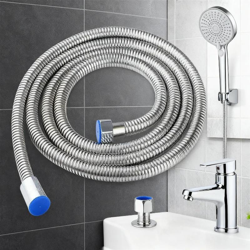 1.5m Stainless Steel Hose Shower Hose Extension Tube Home Shower Tube Extension Tube Water Pipe Draw Tube Bathroom Accessories