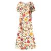Summer Dress For Women 2023 Casual Printed V-Neck Short-Sleeve Beach Swing Dress
