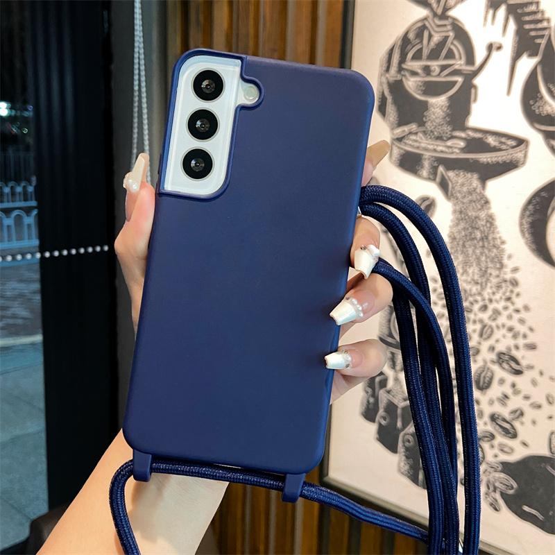 

Crossbody Lanyard Strap Case For Samsung Galaxy S26 S25 Edge S24 S23 S22 S21 S20 FE Plus Note 10 20 Ultra A41 A21S 5G Soft Cover Galaxy S25 Темно-синій