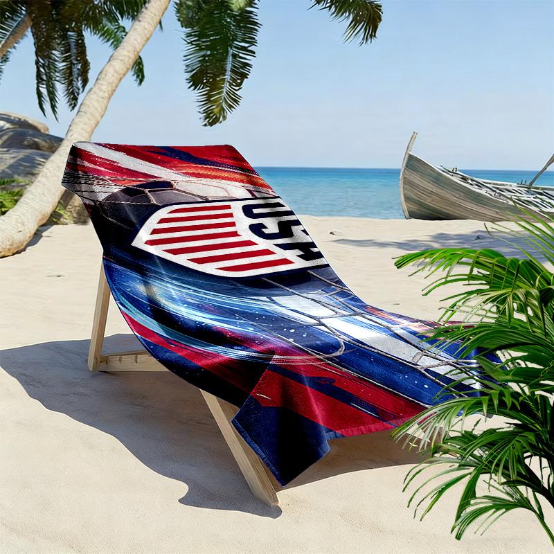 USMNT Print Beach Towel, Large Soft Quick Dry Towel for Beach Camping Swimming