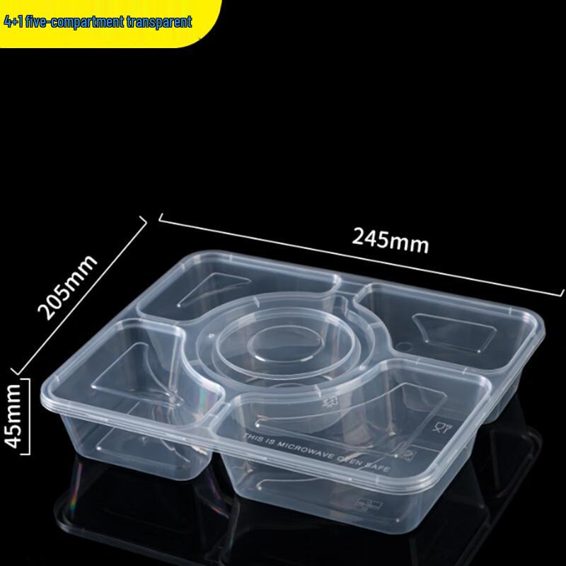 Disposable 4+1 Compartment Meal Prep Containers