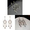 Vintage Leaf Dangle Earrings With Rhinestone Glass Beads For Women