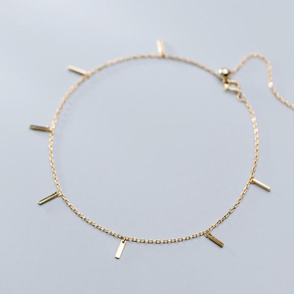 Tone Voguish Stylish Geometric Anklet Adjustable Link Chain Anklet Fine Jewelry For Women Girl Giveaway GiftFashion Anklet