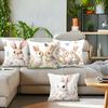 Kaninchen und Blumen Kissenbezug Schlafzimmer Sofa Kissenbezug 100% Polyester Wohnzimmer Kissen Kissenbezug Zuhause Bequeme Dekoration