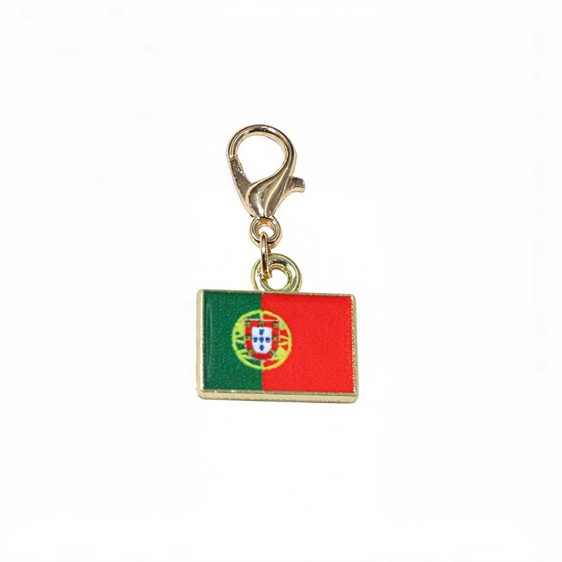 10 Stück Emaille Nationalflaggen von Ländern Anhänger mit Karabinerverschluss DIY Schmuckherstellung Zubehör für Schlüsselanhänger Armband