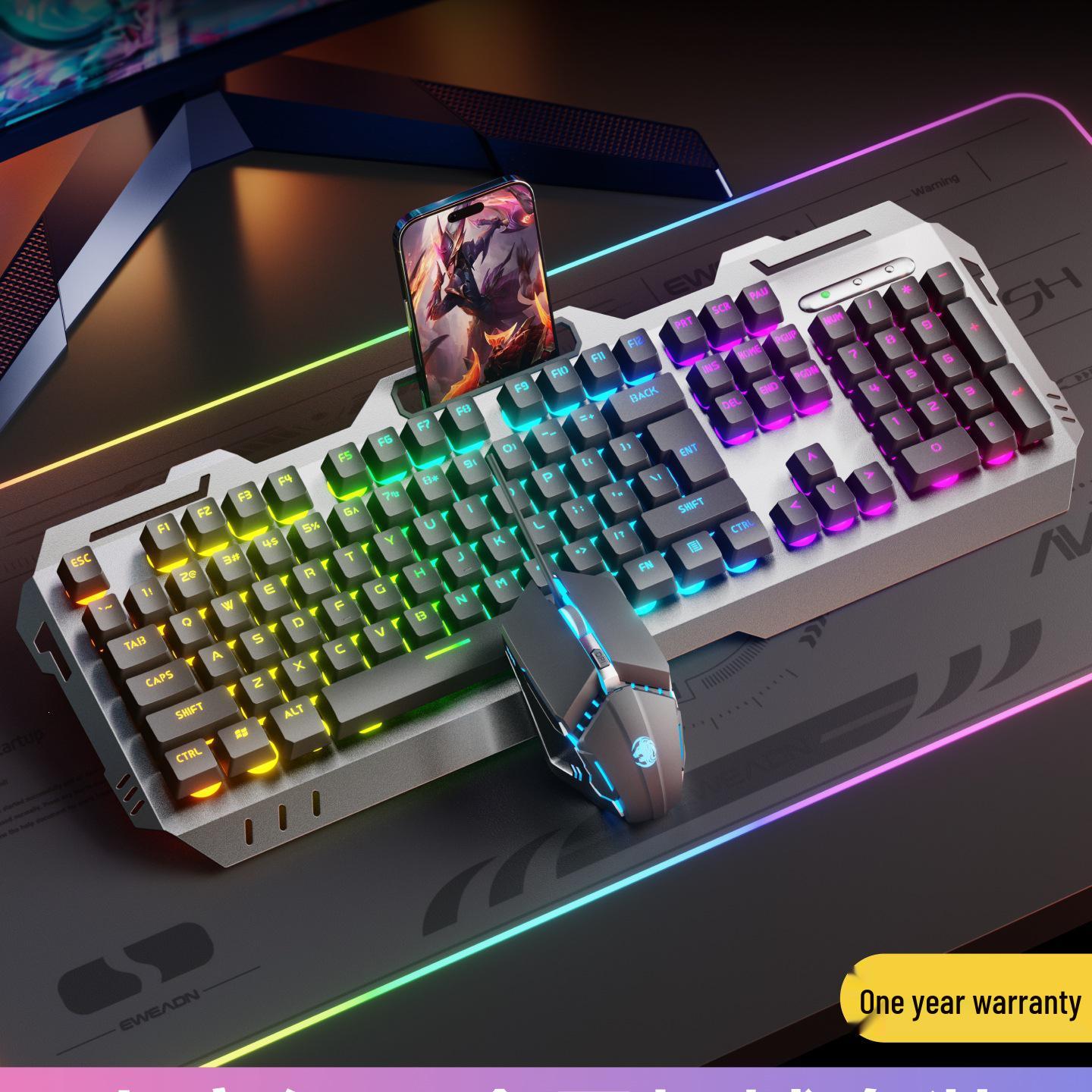 

Wireless E-sports Gaming Keyboard and Mouse Set with Real Mechanical Feel for Boys Desktops Other
