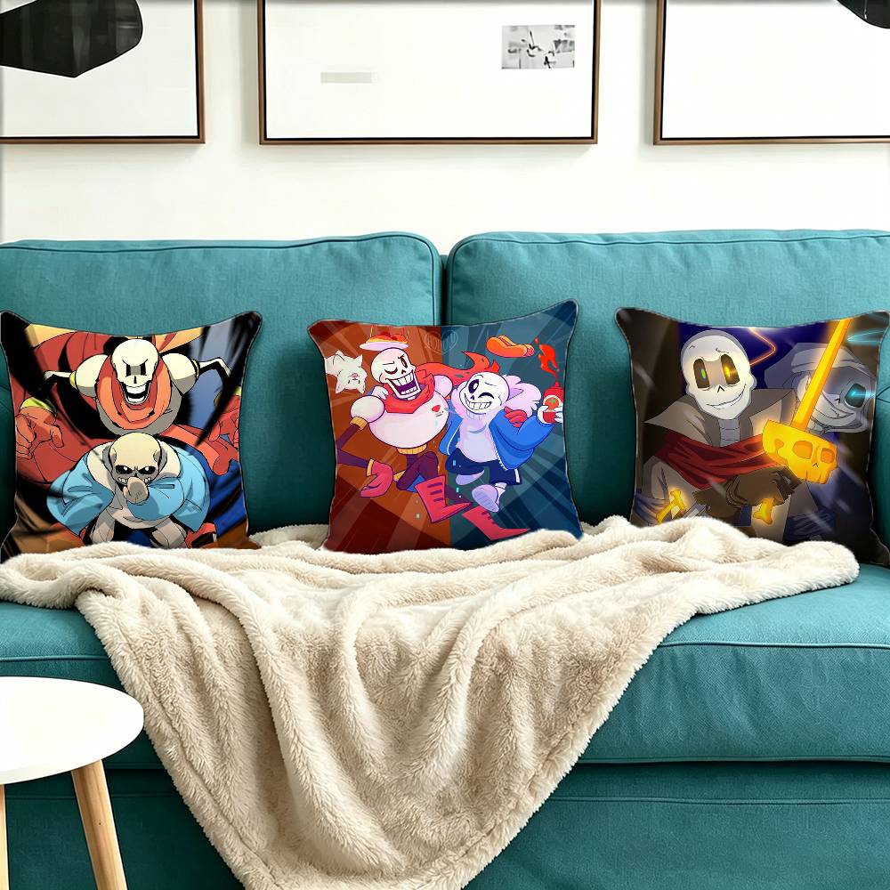 Papyrus buddy Sans Undertale Pillow Case Square Double-Sided Sofa Cushion Cover Bedroom Bedside Pillow