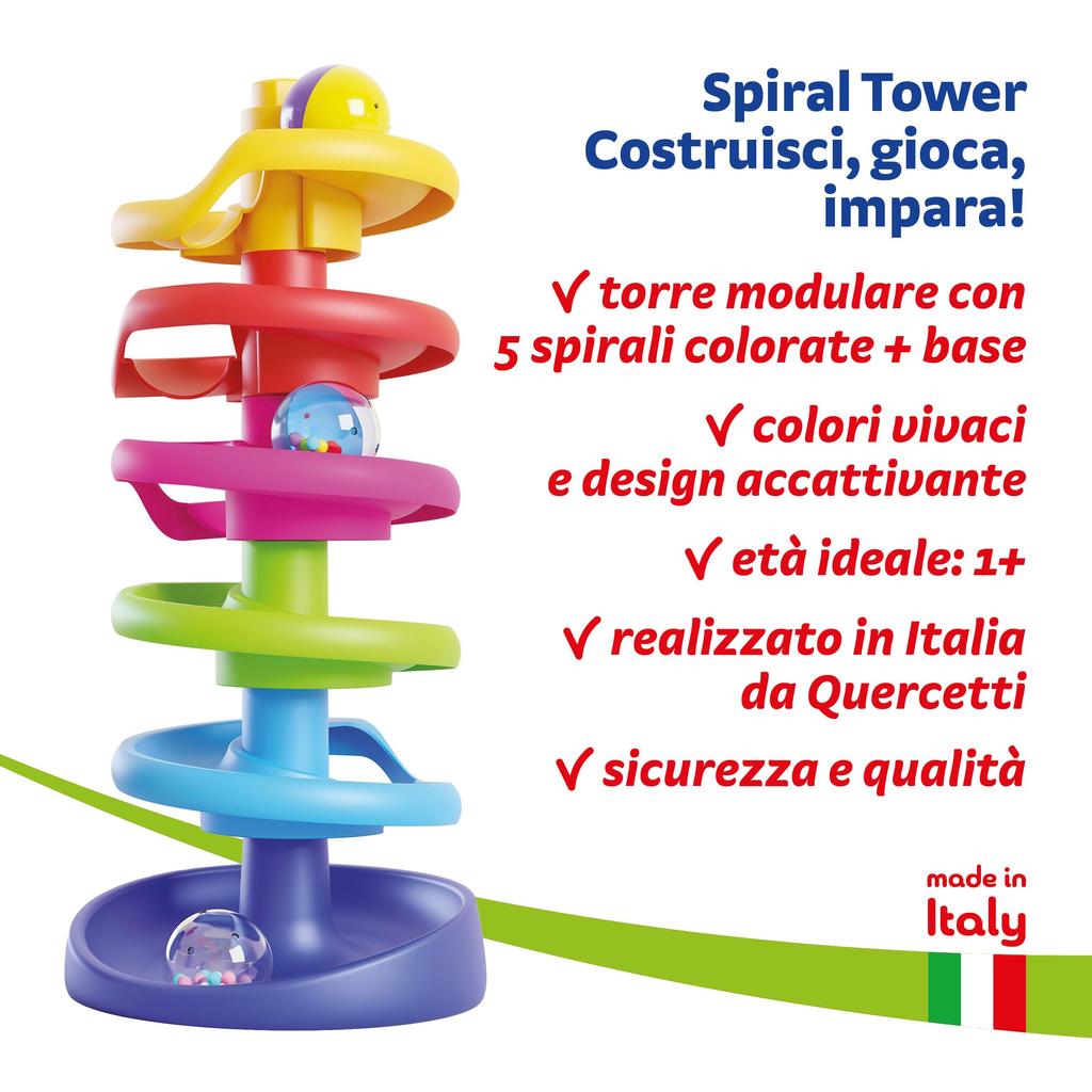 Spiral Tower Circuit Parcours pour 6501 Quercetti-Quercetti-6501 Bébé, Billes,