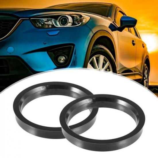 70.1mm To 60.1mm Universal Car Hub Centric Rings 2.37" To 2.76" Black Pack of 4