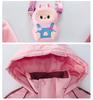 Girls' Fleece-Lined Windproof Jacket Set with Bag for Toddlers/Little Kids, Thick Autumn/Winter Coat with Cotton Lining