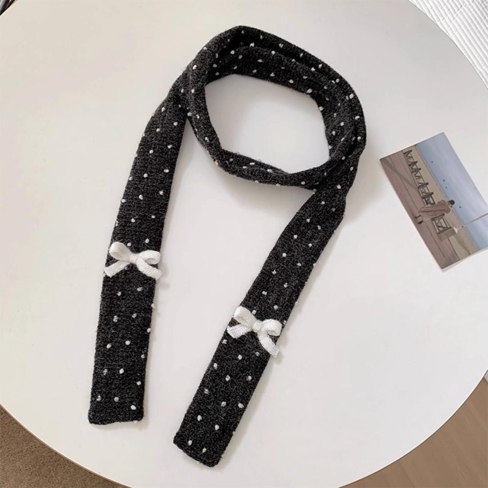 Harajuku Strickschal Punktmuster Lange Schmale Schals Einfache Schleife Wolle Schal Outdoor
