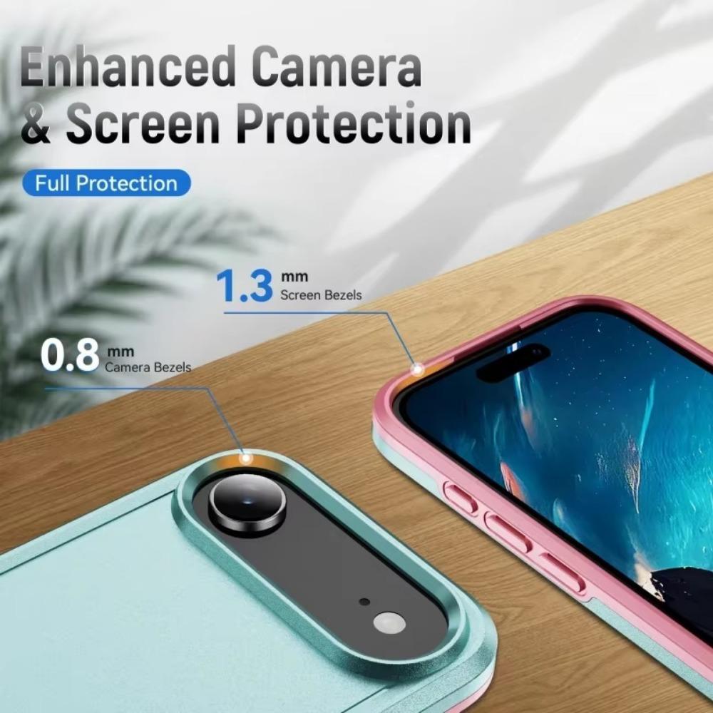 Heavy Duty Military Hybrid Dual Splicing Color Layer Case for IPhone 17 Air 16E 15 14 13 12 11 Pro Max Plus Rugged Armor Shockproof Hard Protect Cover