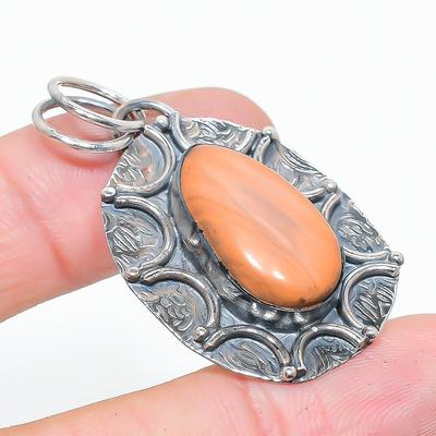Natural Mookaite Gemstone Handmade 925 Sterling Silver Pendant 1.81" S7Q21