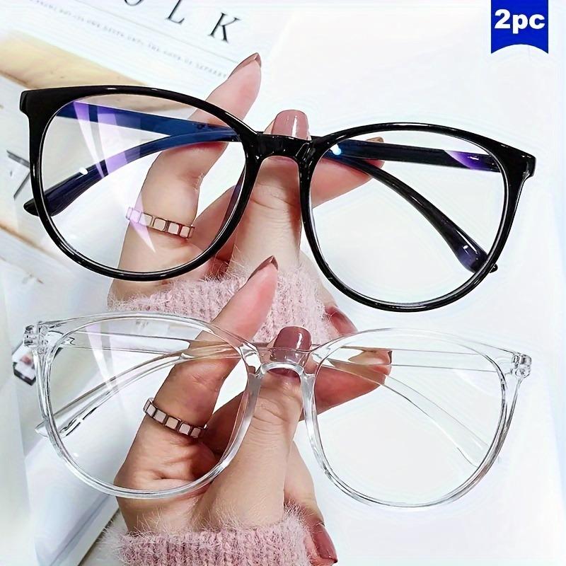 [Blue Light Blocking Glasses] Anti-Blue Light Oval Plastic Full Frame Glasses
