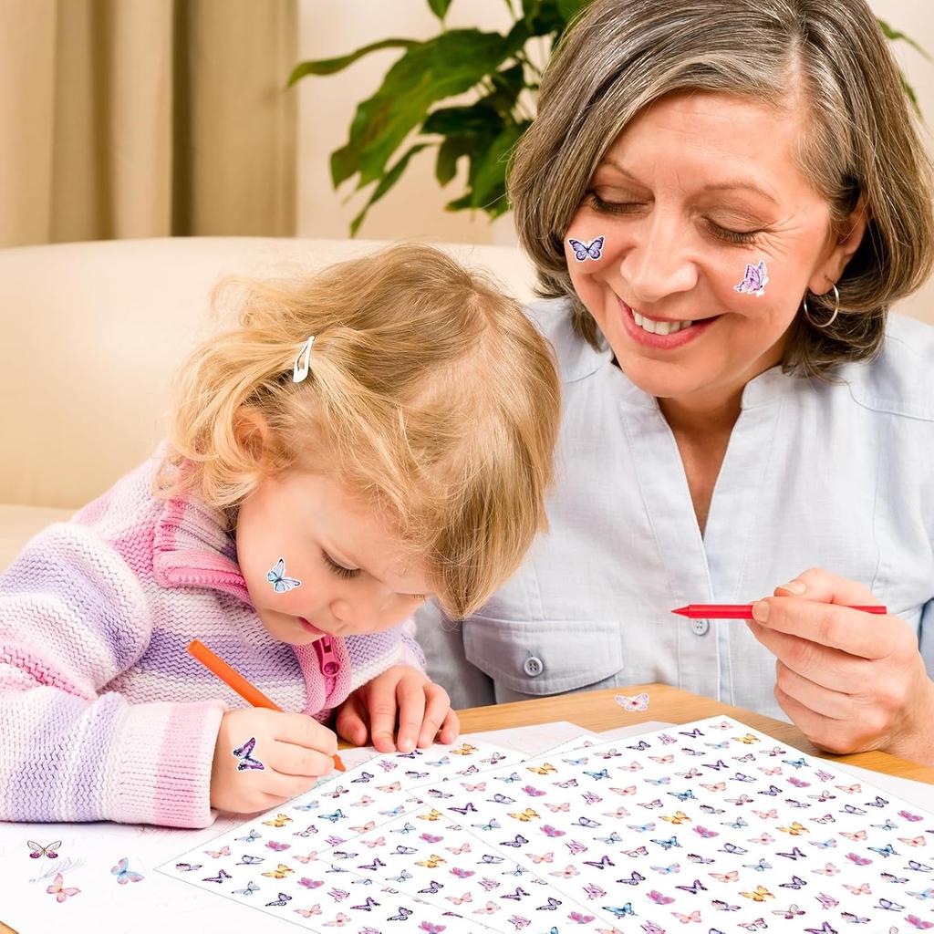 Geyee 3000 Pcs Small Butterfly Stickers for Kids Pink and Purple Mini Tiny Watercolor Incentive Chart Butterflies Stickers for Classroom Teacher