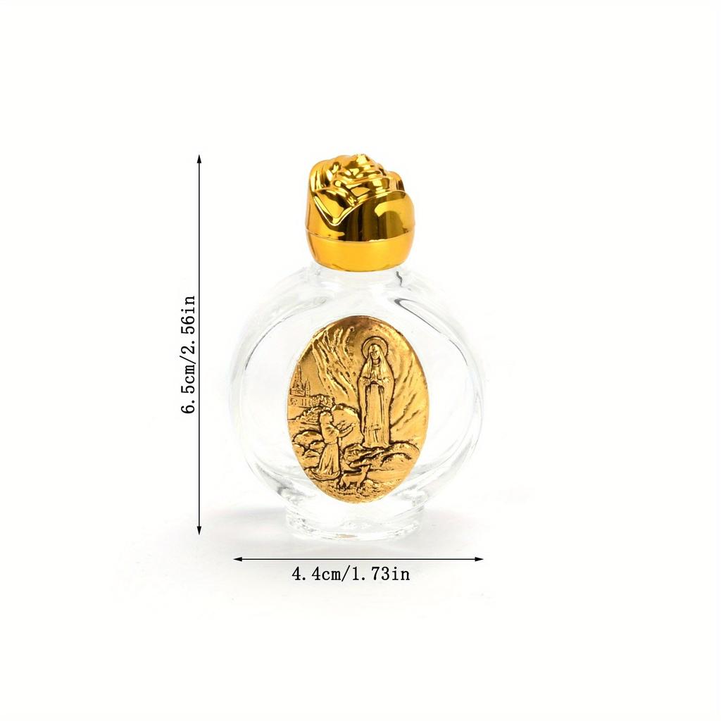 1Pc Holy Water Crown Virgin and Child Bottle Religious Cross Bottle Christian Virgin Sculpture Bottle Holy Water Bottle