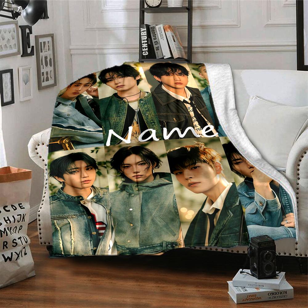 Personalisierte Decke im Stray Kids-Design - Perfekt für Sofa, Bett, Reisen & Outdoor | Maschinenwaschbar, Gemütlich & Langlebig.