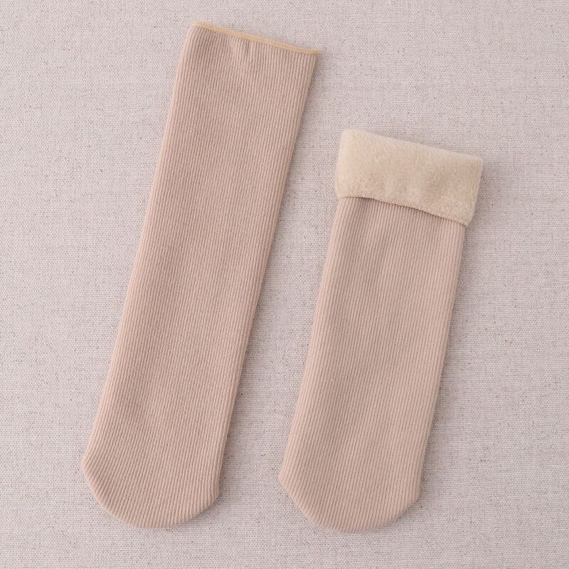 

Winter Thermal Socks for Women Men Thick Warm Fuzzy Fleece Lined Non-Slip Snow Boot Socks Home Floor Sleeping Socks Solid Color 1Pair