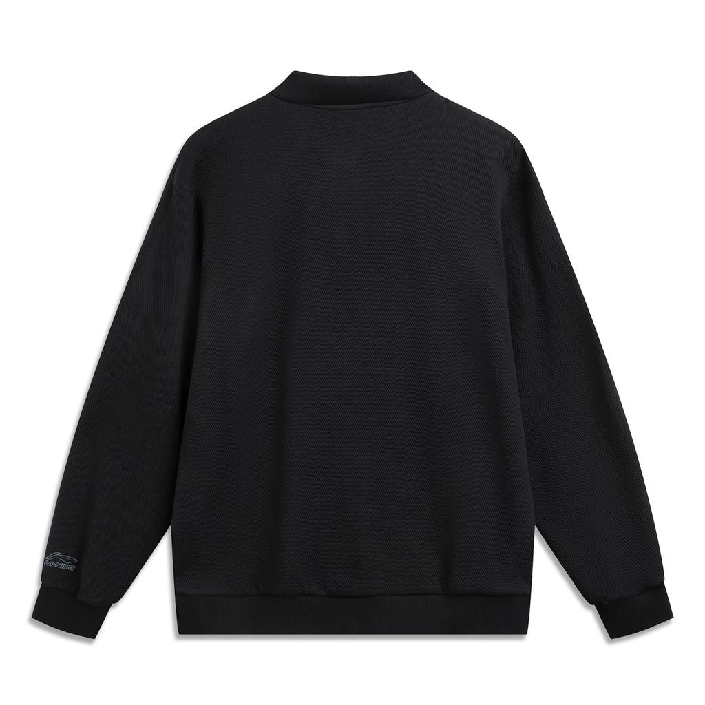 Li Ning Sports Trend Serie Polo-Kragen Pullover Buchstaben-Print Locker Bequem Sweatshirt Herren Sweatshirt AWDVD79-3