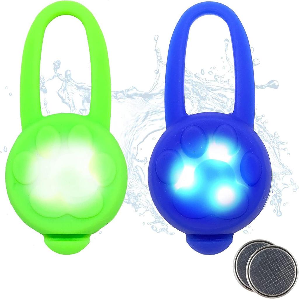 Avando Dog Collar Light, Dog Lights for Might Walking Waterproof Silicon LED Dog Collar Safety Night Walking Lights for Dog and Cat - Batteries