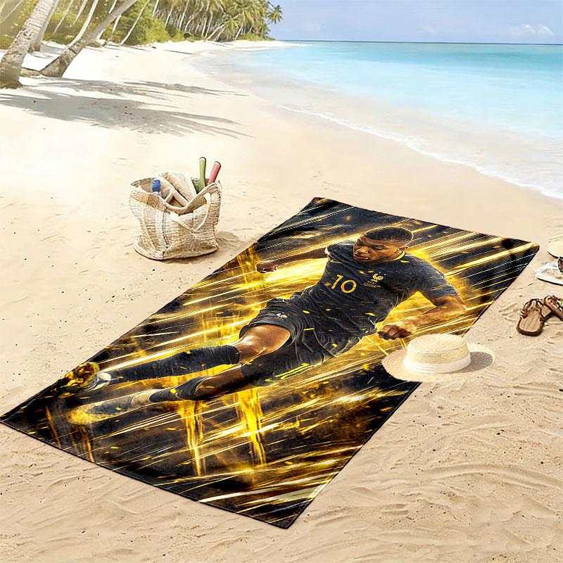 Kylian Mbappé Force Beach Towel, Large Soft Quick Dry Towel for Beach Camping Swimming