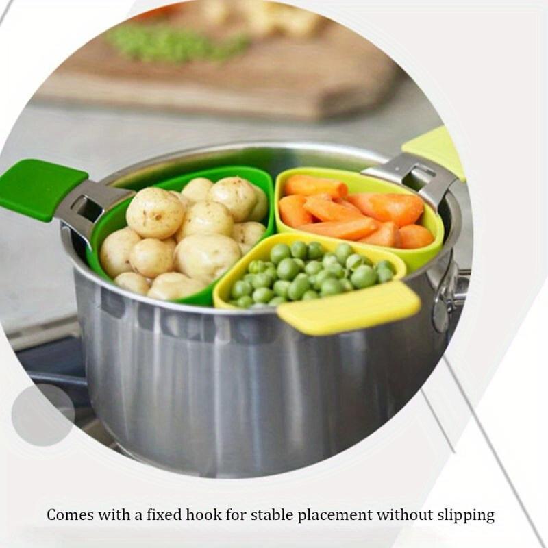3pcs Saucepan Divider Steamer Basket Triple Divider Set Nest Cooking Strainers