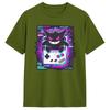 Vintage T Shirt Retro Spooky Pokemon Gengar Cotton T-Shirts Trendy Cool Tee Shirt for Male  Y2K Casual Short Sleeve Top Tees