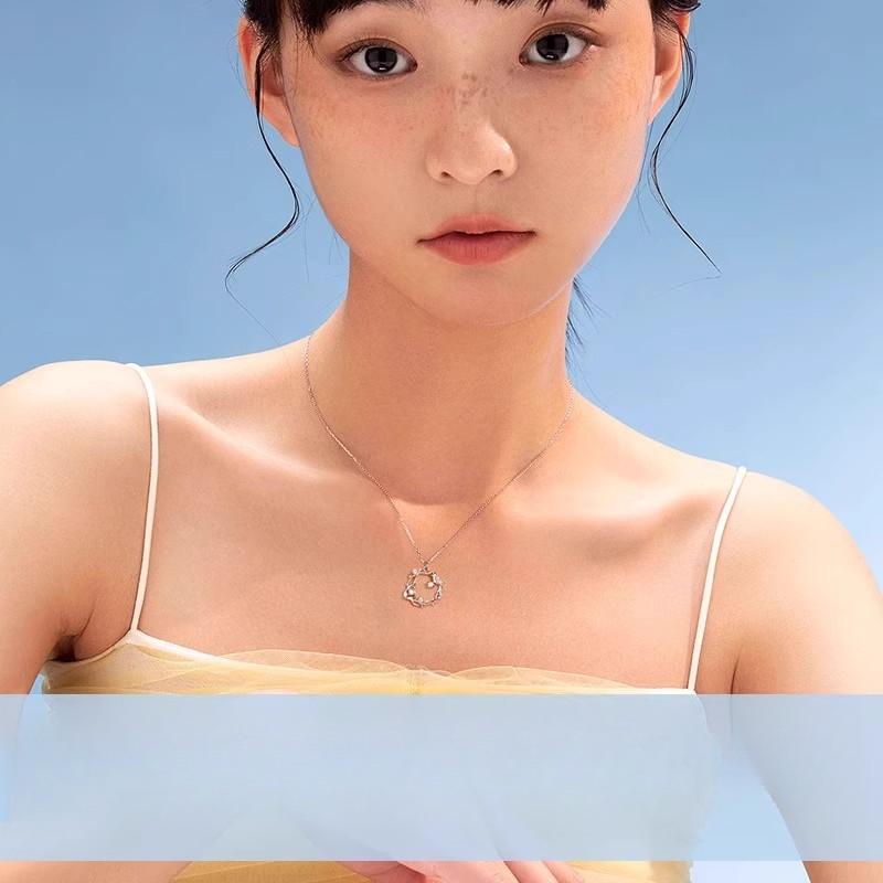 Blauer Eukalyptus und Vogel Halskette Damen Leichter Luxus Geburtstagsjubiläum Valentinstag Geschenk für Freundin