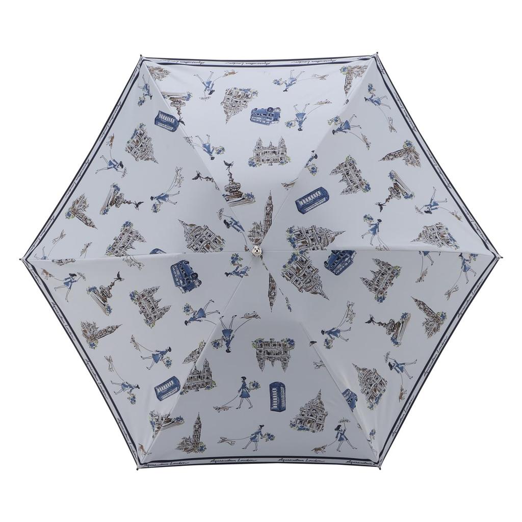 Aquascutum Skládací Vhodný pro Všechny Prémiový Lehký Horko UV Mini 1AQ Sax Dámský Deštník, Lehký, Počasí, 50cm, Blokující, Blokující, Ochrana,