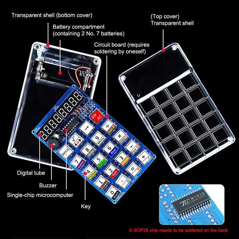 Calculator Making Kit Electronic Diy Parts Welding Practice Homemade Led Digital Tube Calculator