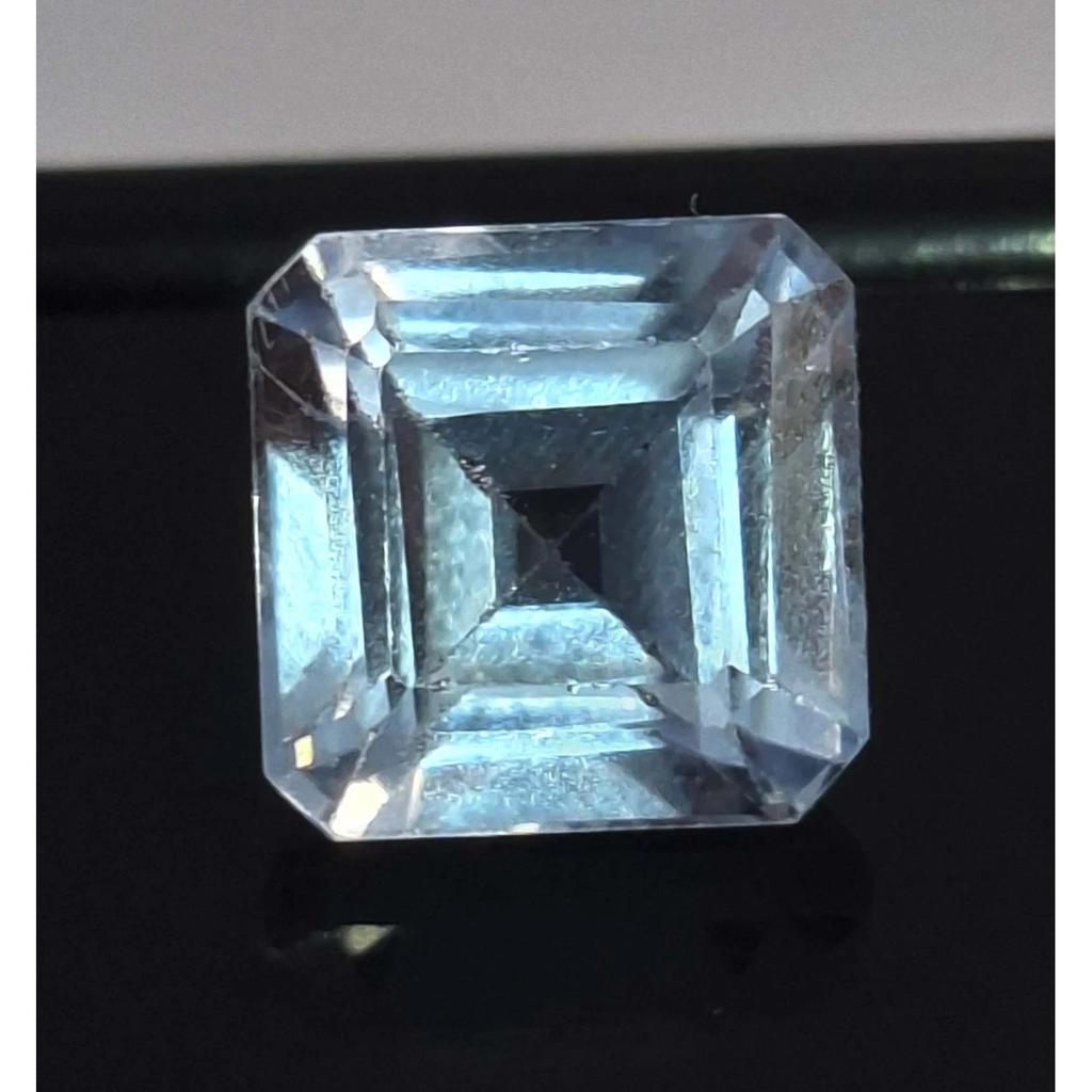 Natural Sky Blue Aquamarine 7-9 Ct Asscher Cut Certified Fabulous Gemstone