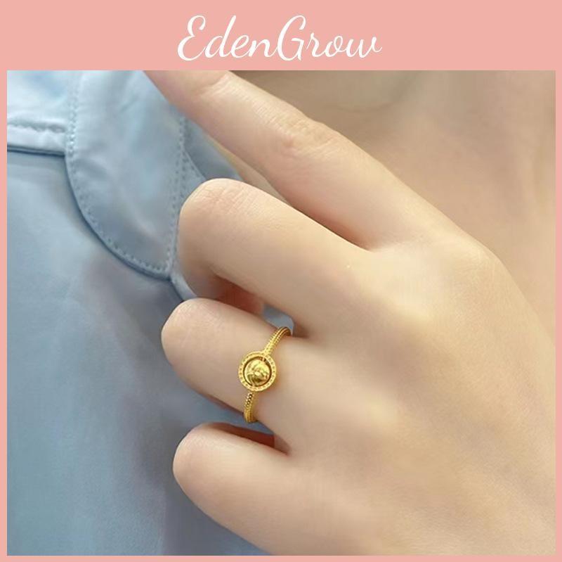 Crafted Brass Beautifully Gold Plated Cat Eye Bead Ring Perfect Gift For Her