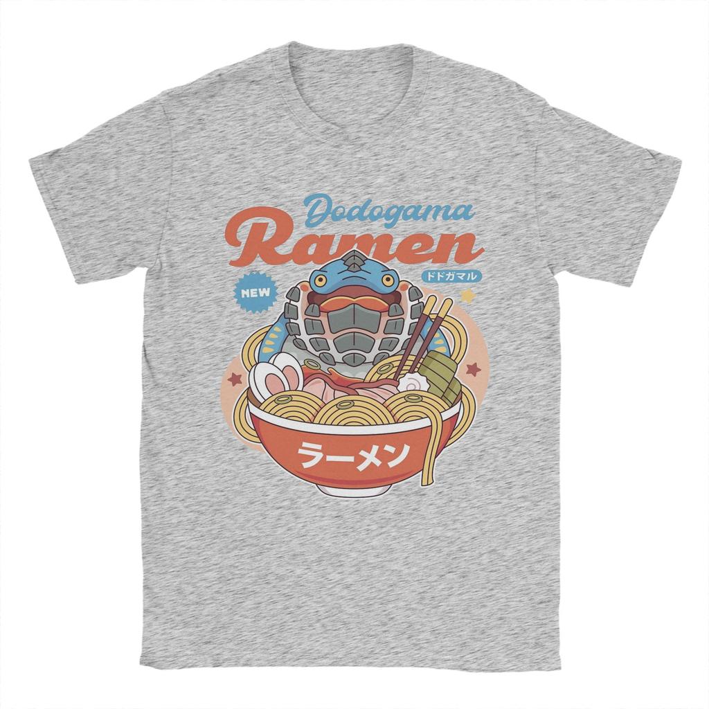 Monster Hunter T-Shirt for Men Dodogama Ramen Vintage Cotton Tee Shirt Round Neck Short Sleeve T Shirts Plus Size Clothes
