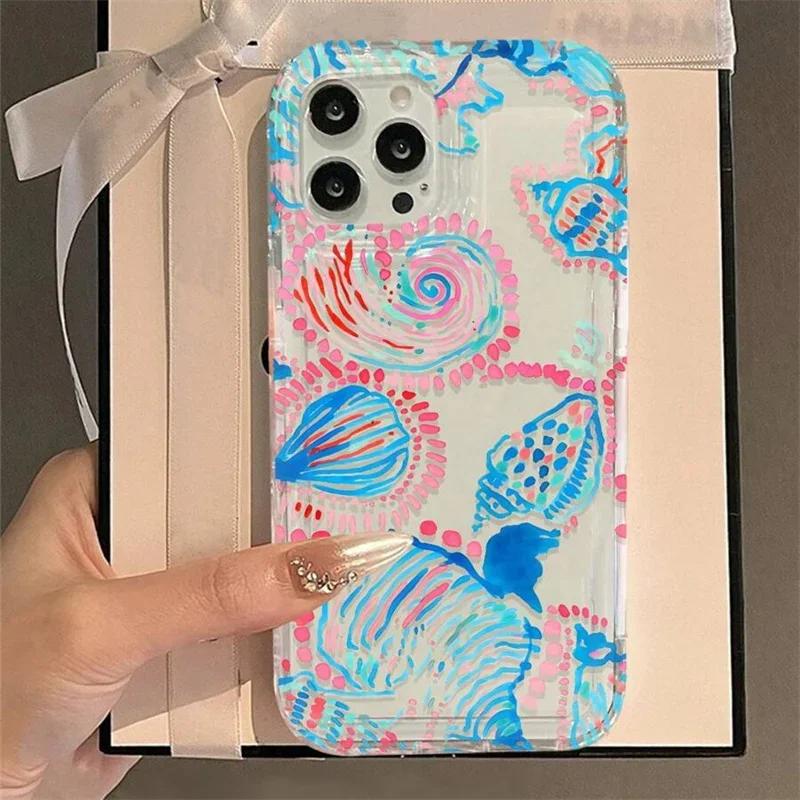 Sunshine & Ocean Print Clear Phone Case For IPhone 16 15 14 13 12 11 Pro XS Max X XR 7 8 Plus Tpu Airbag Anti-Drop Cover Funda