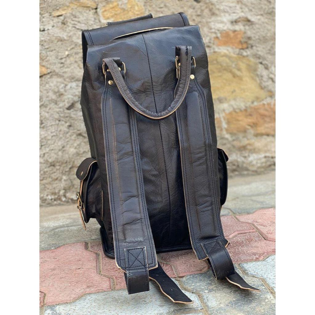 Kožený batoh na notebook, hnědý kožený batoh, batoh batoh cestovní batoh pro muže a ženy