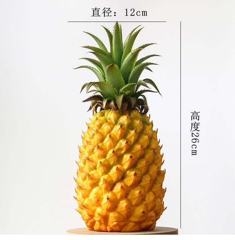 Decoration Display  Artiifical Pineapple  Fruit Model High Simulation Fake Pineapple Photography Props Ornament