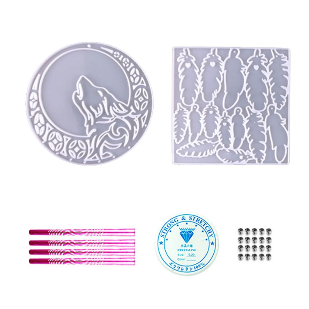New Creative Silicone Resin Mold Dream Catcher Pendant Home Decoration Wall Hanging Ornament Silicone Molds Wolf Deer