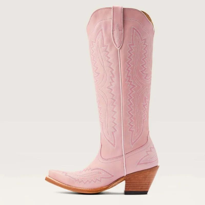 Seller New Retro Car Stitching Thick Heel Western Cowboy Boots Medieval Embroidered Unisex Men's Women's Knight Boots