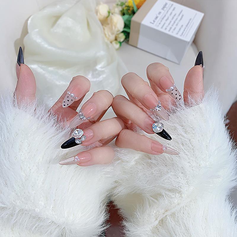 Rhinestone Luxury Oval Nail Tips 2026: Long, Sexy, Handmade, Detachable