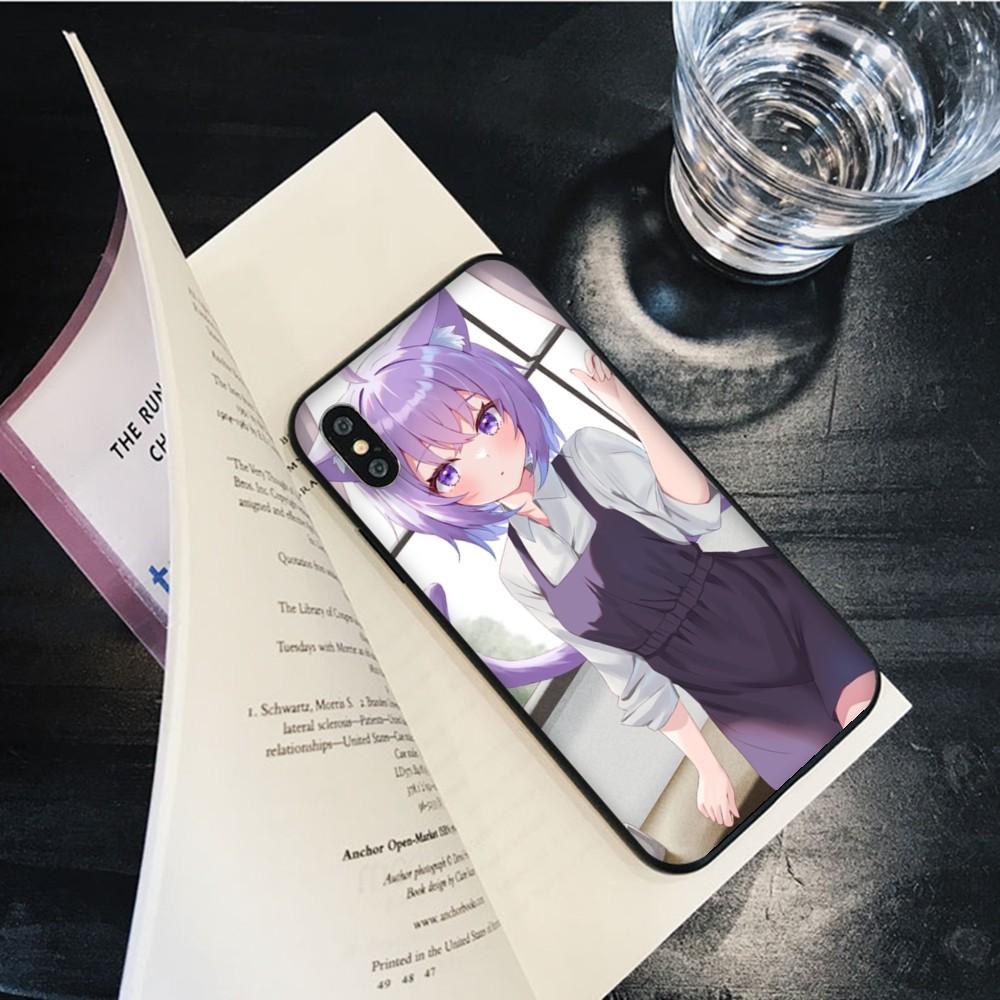 Kawaii Nekomata Okayu Phone Case for iPhone 15 8 7 6 6S Plus X SE 2020 XR XS 14 11 12 13 Mini Pro Max Mobile Case