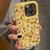 Custodia per Telefono con Texture Piegata e Motivi Floreali e Vegetali Autunnali per iPhone 16 15 14 17 Air 12 13 Pro Max 16 Plus Cover Morbida