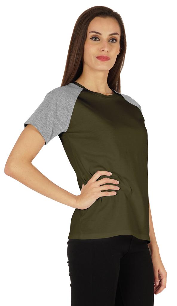 Inkmeso Women  S Raglan Short Sleeve T-Shirt Regular Fit Casual Solid Basic Tee