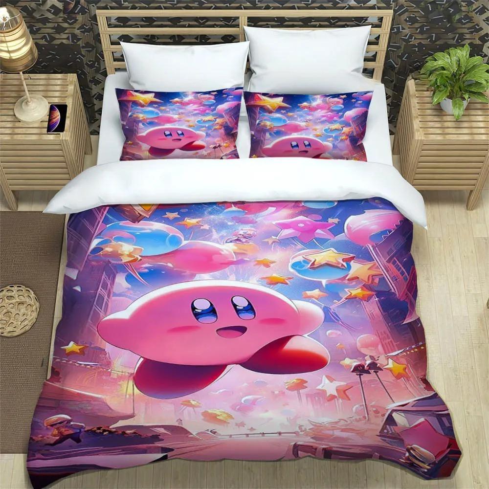 Spiel K-Kirby Bettbezug Kissenbezug Bettwäscheset Erwachsener Junge Mädchen Schlafzimmer Dekoration Kinder Geschenk Einzel Doppel Große Größe