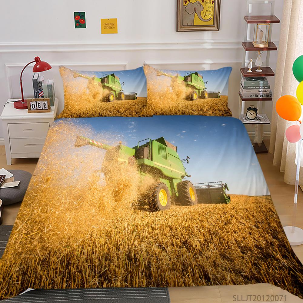 2023 New Style 3D Printing Duvet Cover Highend Home Bedclothes Agricultural Vehicle King Size Bedding Soft Quilt Cover Luxury Bedding Sets