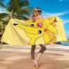 Pokémon Pikachu Anime Beach Towel Sand Free Microfiber Flat Print Large Bath Towel For Summer Travel Swimming Pool Vacation